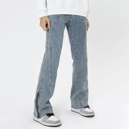 2023 Y2K Fashion Baggy Flare Jeans - Men's Distressed Denim Pants - Buy Center US