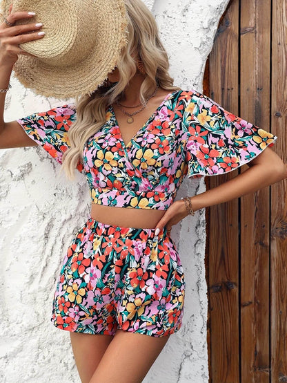 Yoarbaful Summer Floral Print Women's Two-Piece Set - Chic Style - Buy Center US