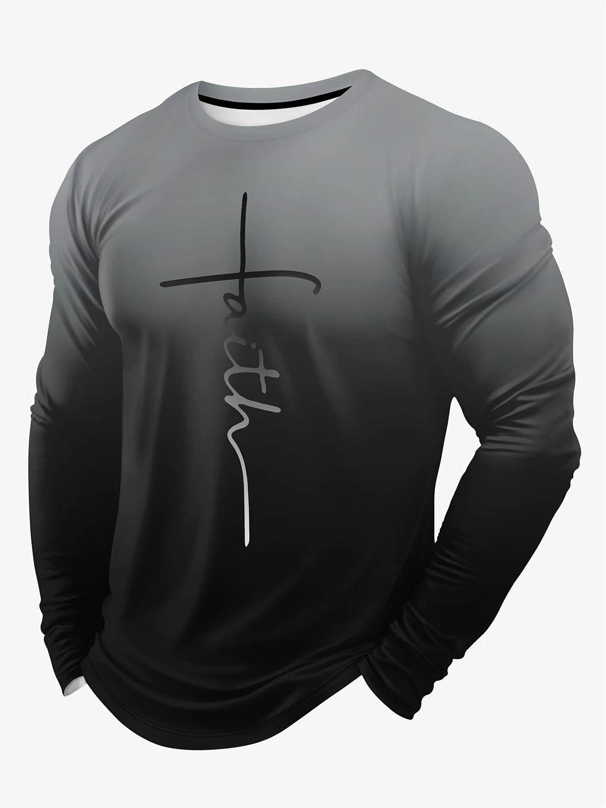 Men's Color Block 3D Print Long Sleeve T-Shirt - Casual Autumn Style - Buy Center US
