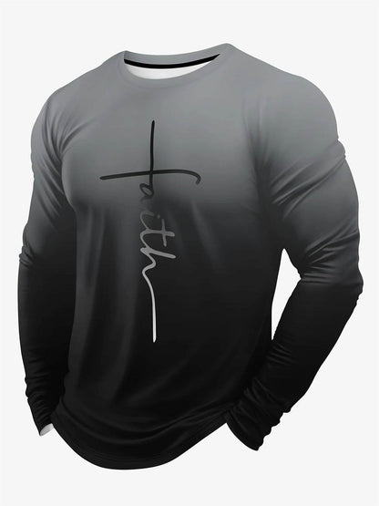 Men's Color Block 3D Print Long Sleeve T-Shirt - Casual Autumn Style - Buy Center US