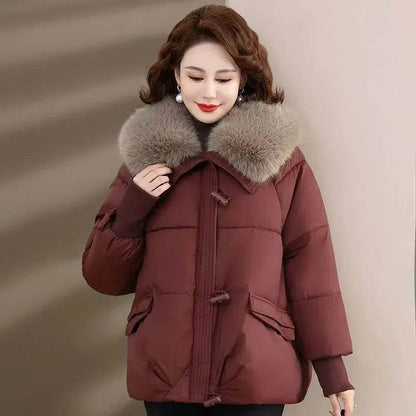 Women's Down Cotton-padded Jacket - Korean Style, Thick, Casual Wear - Buy Center US