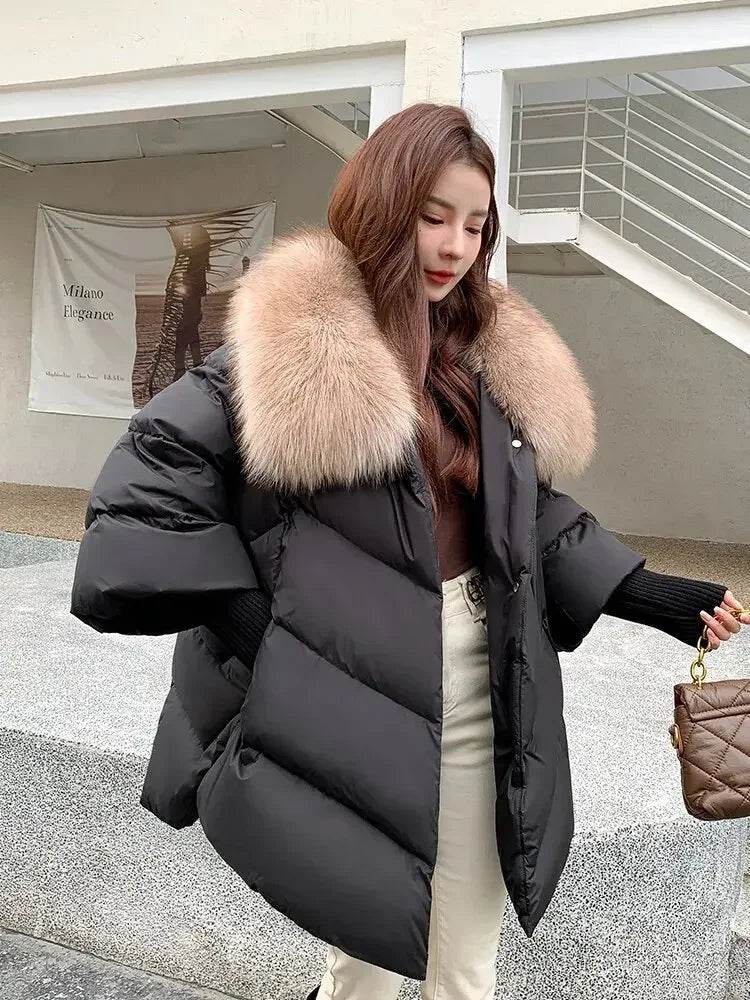 Women's Winter Down Jacket - 90% White Duck Down, Detachable Collar - Buy Center US