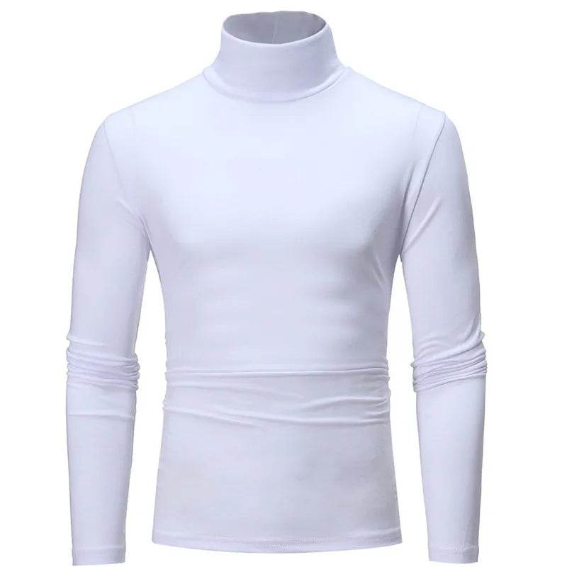 Bigsweety Men's Turtleneck Pullover - Solid Color Slim Fit for Spring - Buy Center US