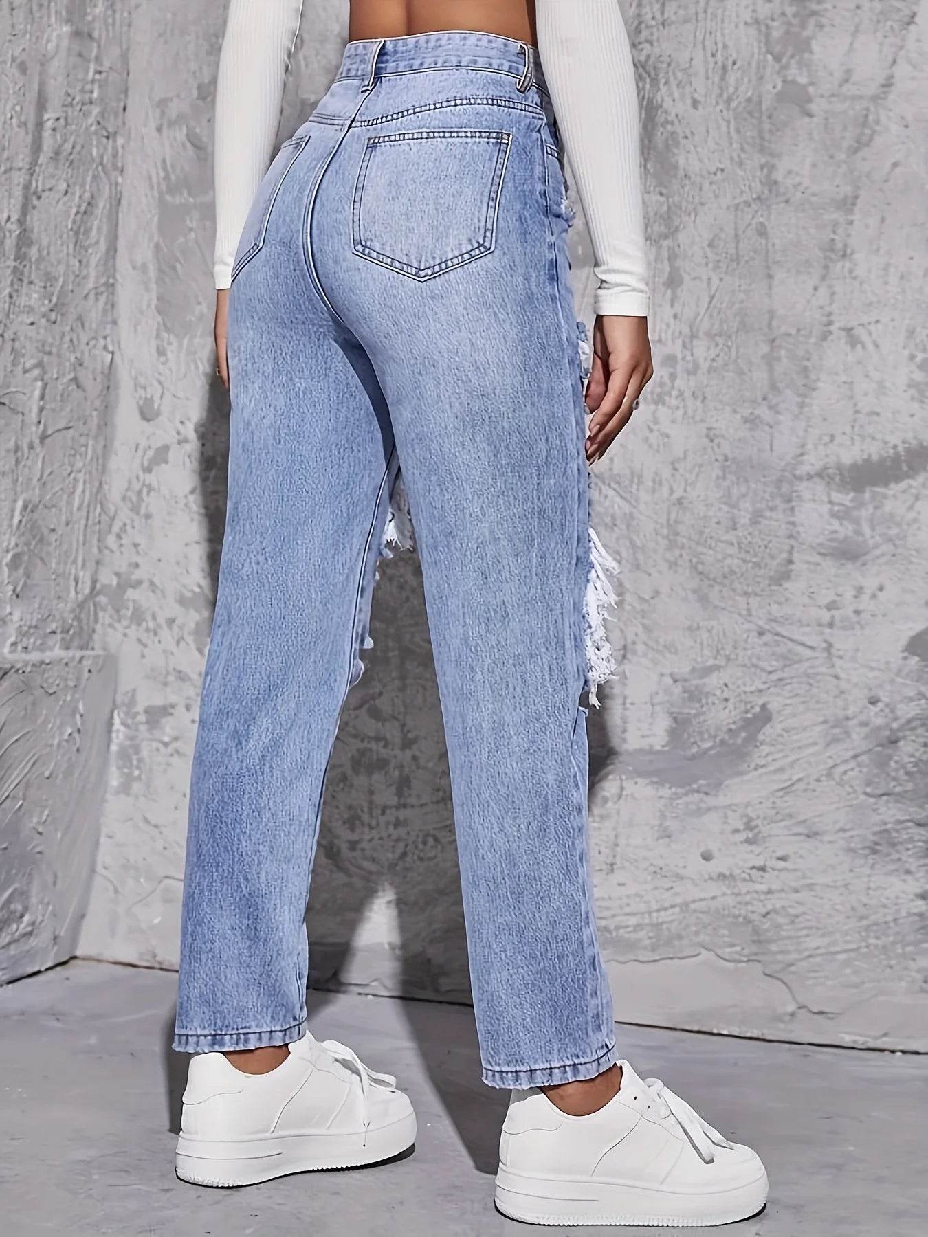 American Retro High Waist Jeans - Loose Fit, Wide-Legged Design - Buy Center US