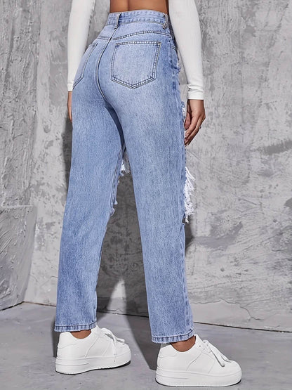 American Retro High Waist Jeans - Loose Fit, Wide-Legged Design - Buy Center US