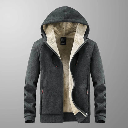 Men’s Padded Hooded Cardigan - Thickened Lamb Wool for Fall & Winter - Buy Center US