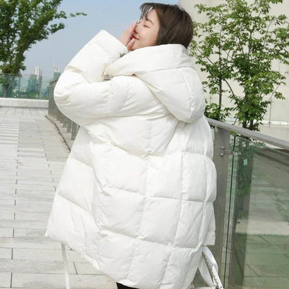 Estceque Women's Winter Puffer Jacket - Hooded, Long, Zipper Closure - Buy Center US