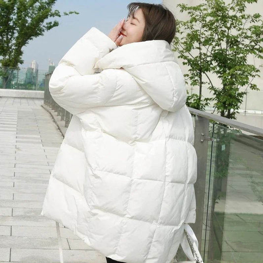 Estceque Women's Winter Puffer Jacket - Hooded, Long, Zipper Closure - Buy Center US