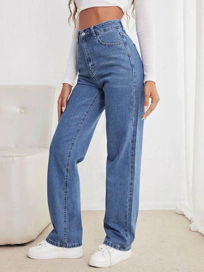 LEEYOVEE Women's Slimming Straight Jeans - All-Match Casual Style - Buy Center US