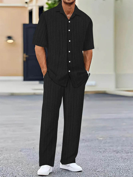 GYKMH Men’s Casual Summer Shirt & Pants Set - Classic Business Style - Buy Center US