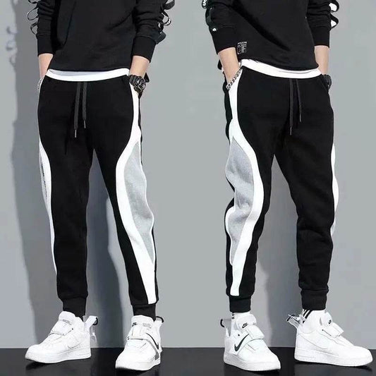 Men's Loose Fitting Sports Pants - Casual Patchwork Running Leggings - Buy Center US