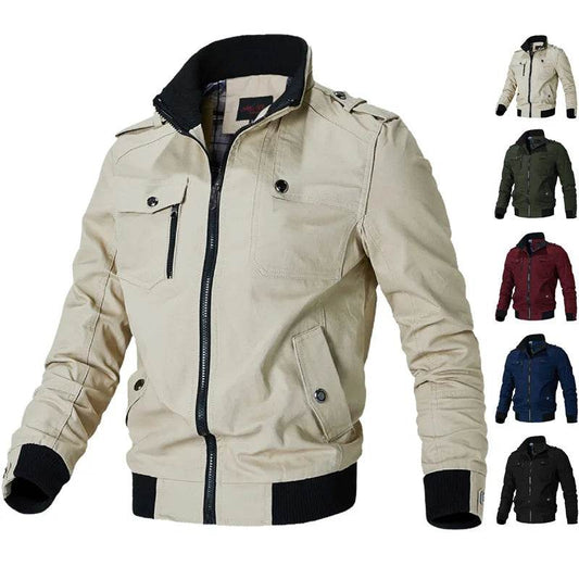 Men's Casual Bomber Jacket - 2024 Spring Autum Windbreaker Coat - Buy Center US