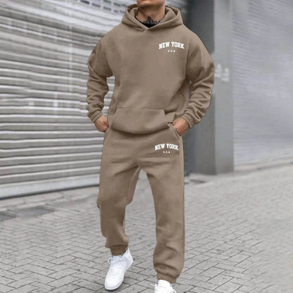 Oversize Men's Tracksuit Set - Autumn Fashion Hooded Sweatshirt & Pants - Buy Center US