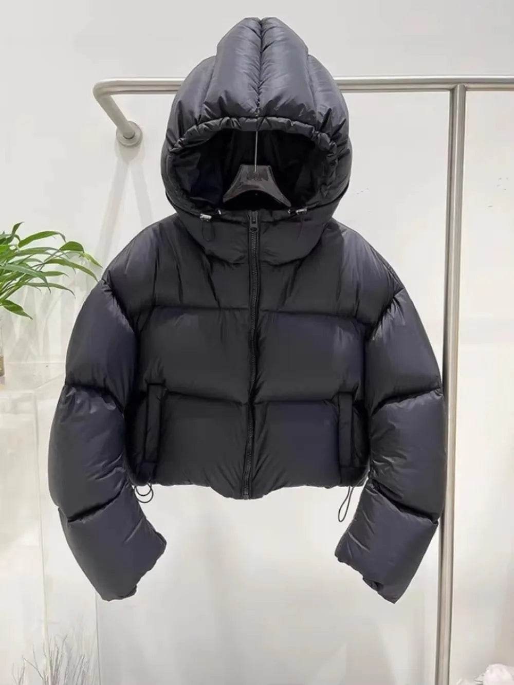 Women's Super Thick Hooded Puffer Coat - 90% White Duck Down - Buy Center US
