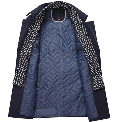 FAVOCENT Men's Woolen Coat - Thicken Mid-Length Trench for Autumn - Buy Center US