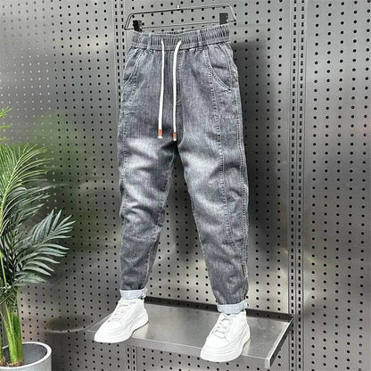 Luxury Loose-Fitting Harem Jeans for Men - Casual Blue Pants - Buy Center US