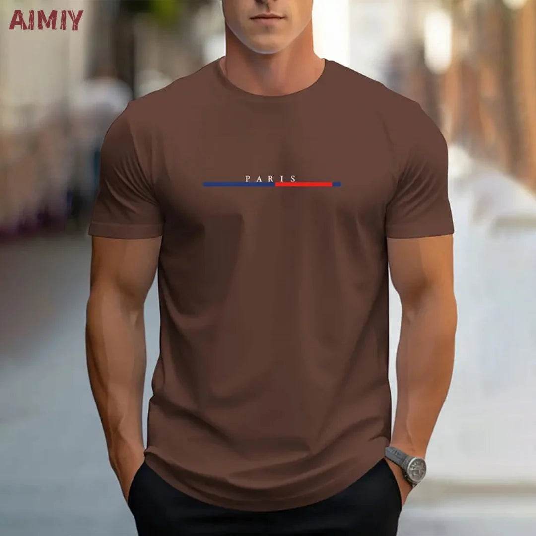 Men's Slim Fit T-Shirt - Breathable Round Neck Casual Tee for Summer - Buy Center US