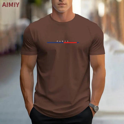 Men's Slim Fit T-Shirt - Breathable Round Neck Casual Tee for Summer - Buy Center US