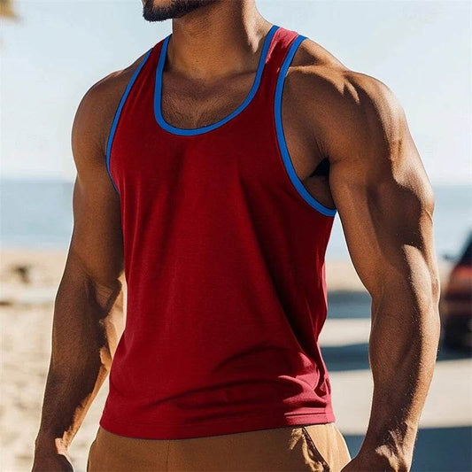 Casual Men's Solid Color Tank Top - Breathable Sleeveless Summer Tee - Buy Center US