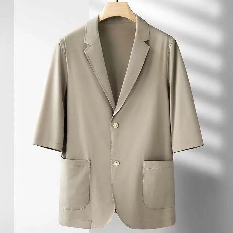 GPBD Men's Summer Casual Suit Top - Breathable Loose Fit, Solid Color - Buy Center US