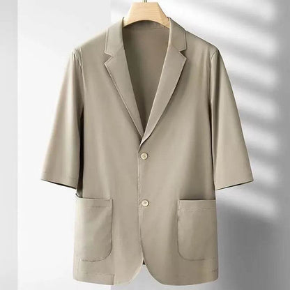 GPBD Men's Summer Casual Suit Top - Breathable Loose Fit, Solid Color - Buy Center US