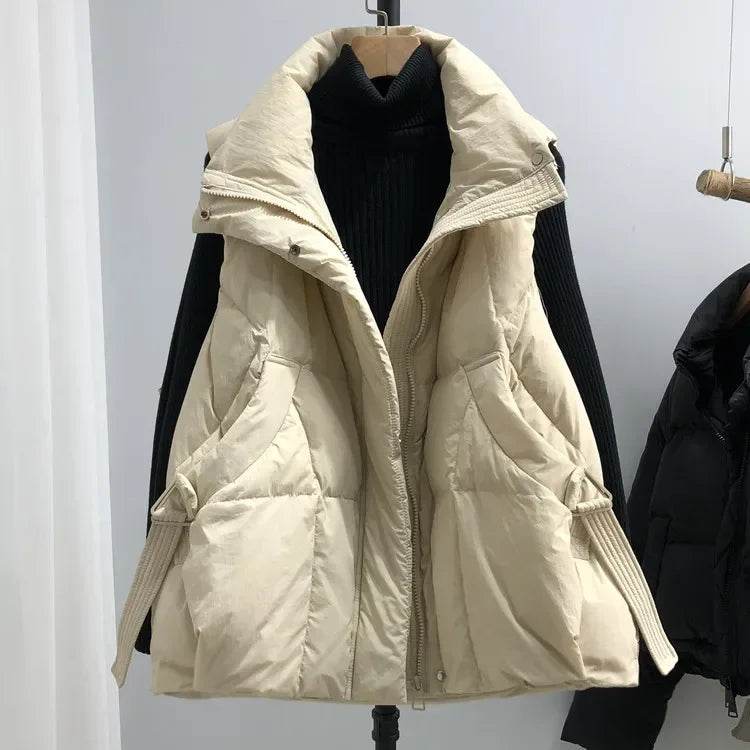 Women's Duck Down Vest - Thick Warm Sleeveless Parka for Winter Style - Buy Center US