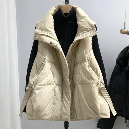 Women's Duck Down Vest - Thick Warm Sleeveless Parka for Winter Style - Buy Center US