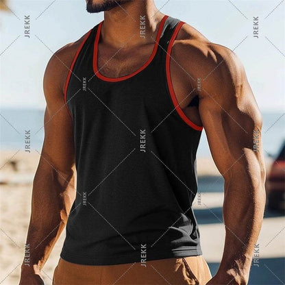 Casual Men's Solid Color Tank Top - Breathable Sleeveless Summer Tee - Buy Center US
