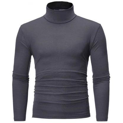 Bigsweety Men's Turtleneck Pullover - Solid Color Slim Fit for Spring - Buy Center US