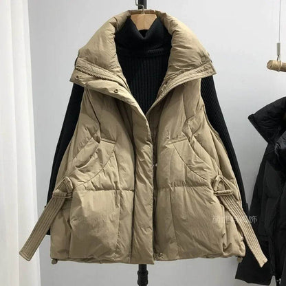 Women's Duck Down Vest - Thick Warm Sleeveless Parka for Winter Style - Buy Center US