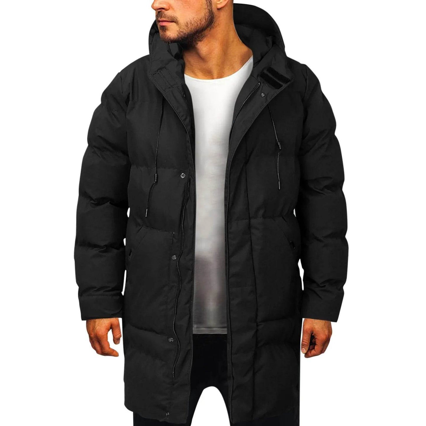 Men’s Oversized Cotton Puffer Parka - Warm Winter Jacket with Hood - Buy Center US