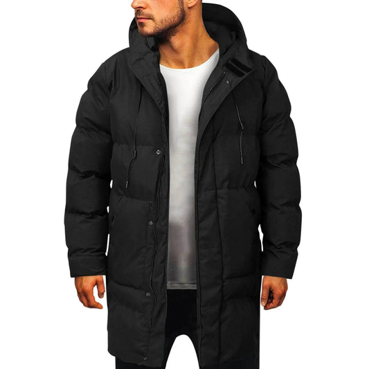 Men’s Oversized Cotton Puffer Parka - Warm Winter Jacket with Hood - Buy Center US