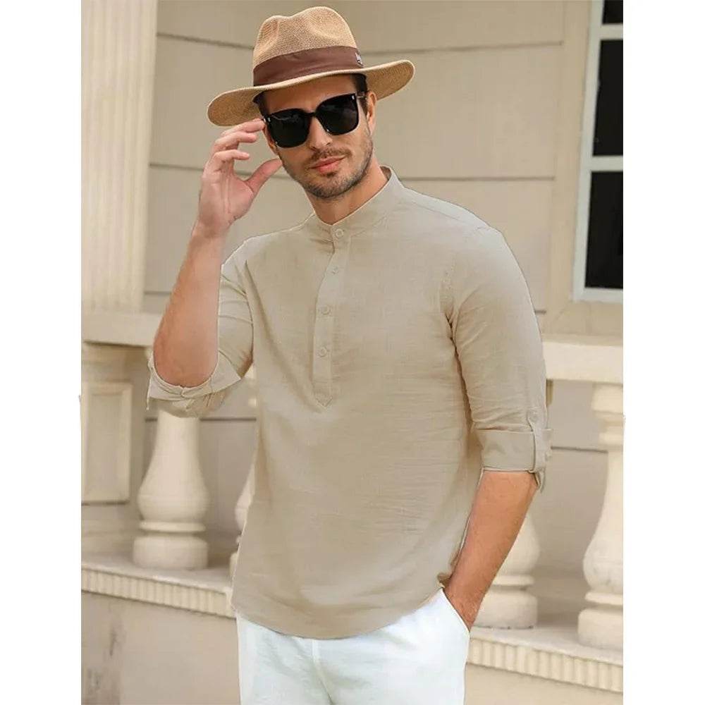 King Billion Men's Casual Shirt - Soft Cotton Linen, Long Sleeve Blouse - Buy Center US