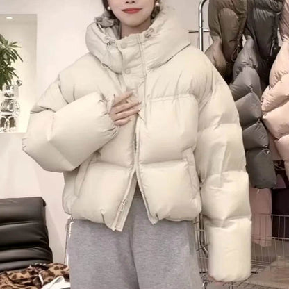 Women's Casual Oversized White Duck Down Jacket - Warm & Stylish - Buy Center US