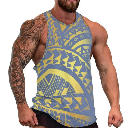Samoan Men's Beach Vest - Polynesian Design for Summer Travel - Buy Center US