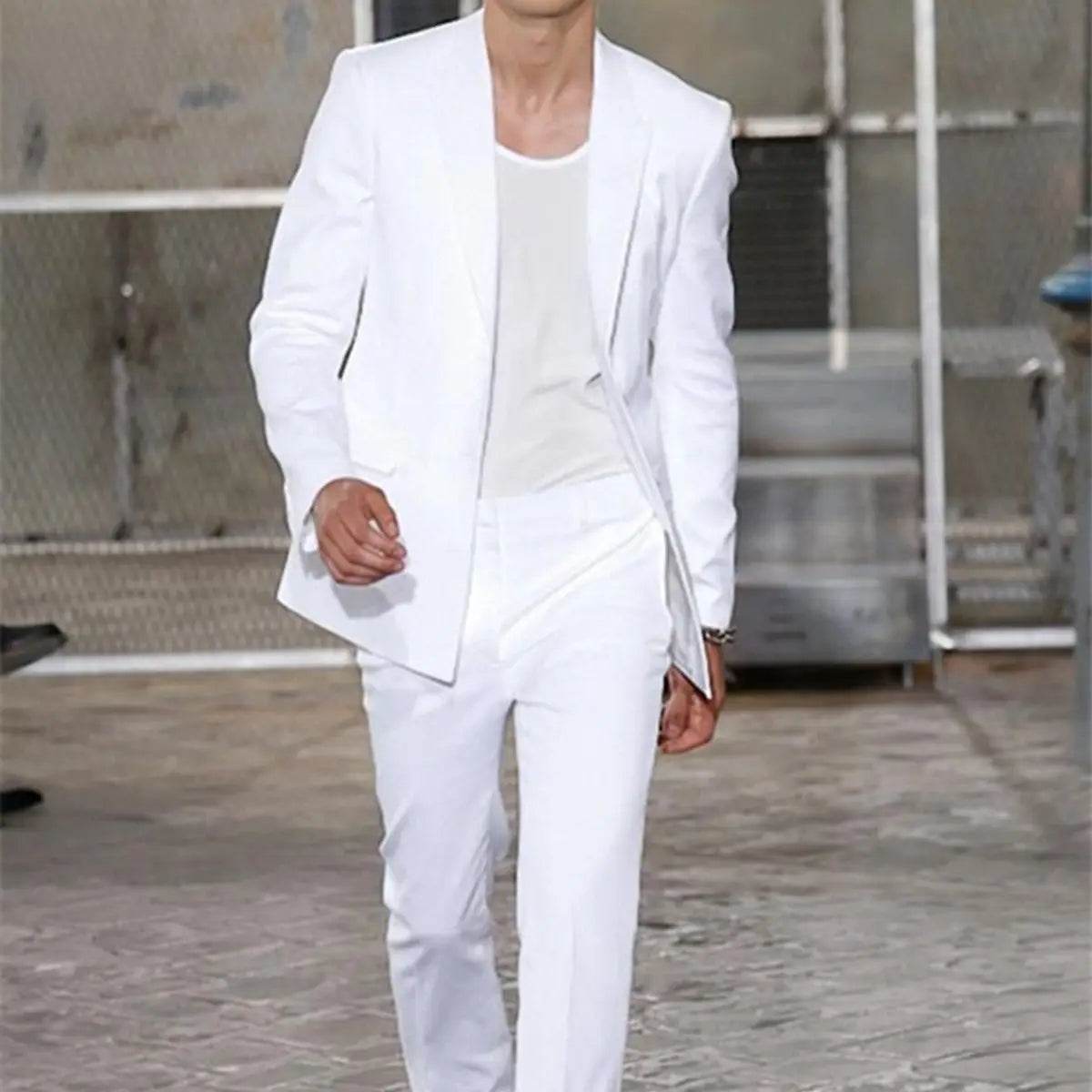 2023 Summer Men’s Groom Tuxedo Suit - Peaked Lapel Wedding Outfit - Buy Center US