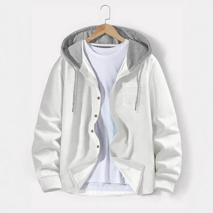 BOILEN HENG XIN Men’s Hooded Cardigan - Casual Waffle Knit Coat - Buy Center US