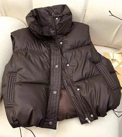 2024 Autumn Winter Women's Sleeveless Down Vest - Casual Cotton Puffer - Buy Center US