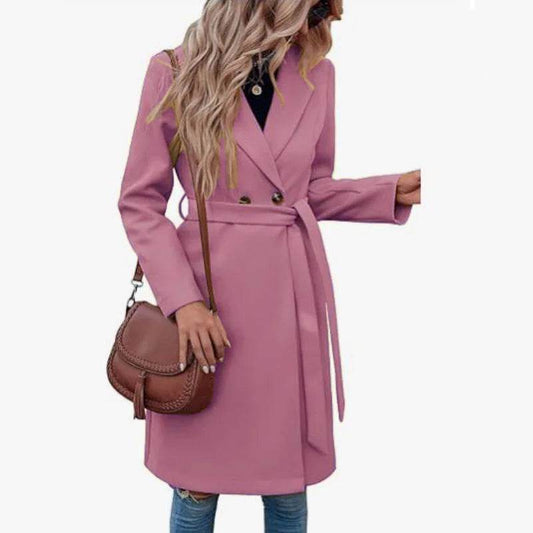RVHSW Women's One Button Woolen Belt Coat - Elegant Streetwear Fall - Buy Center US
