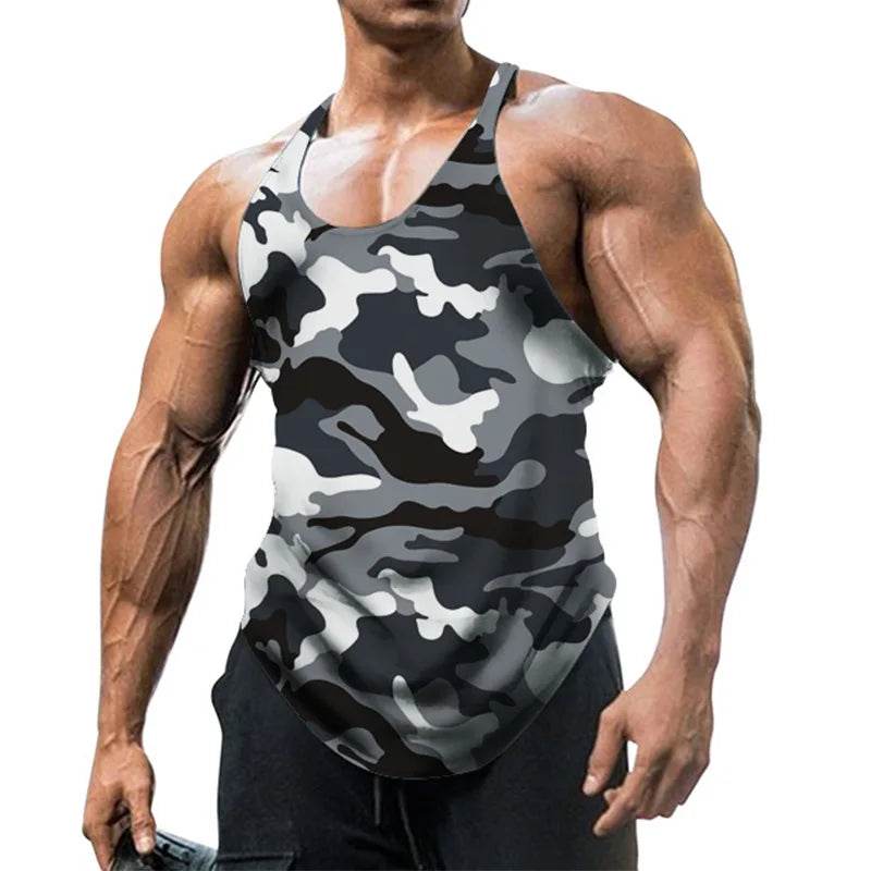 Summer Men's Y Back Gym Stringer Tank Top - Cotton Workout Vest - Buy Center US