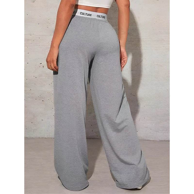 Women's High Waist Wide Leg Pants - Casual Solid Color Style - Buy Center US