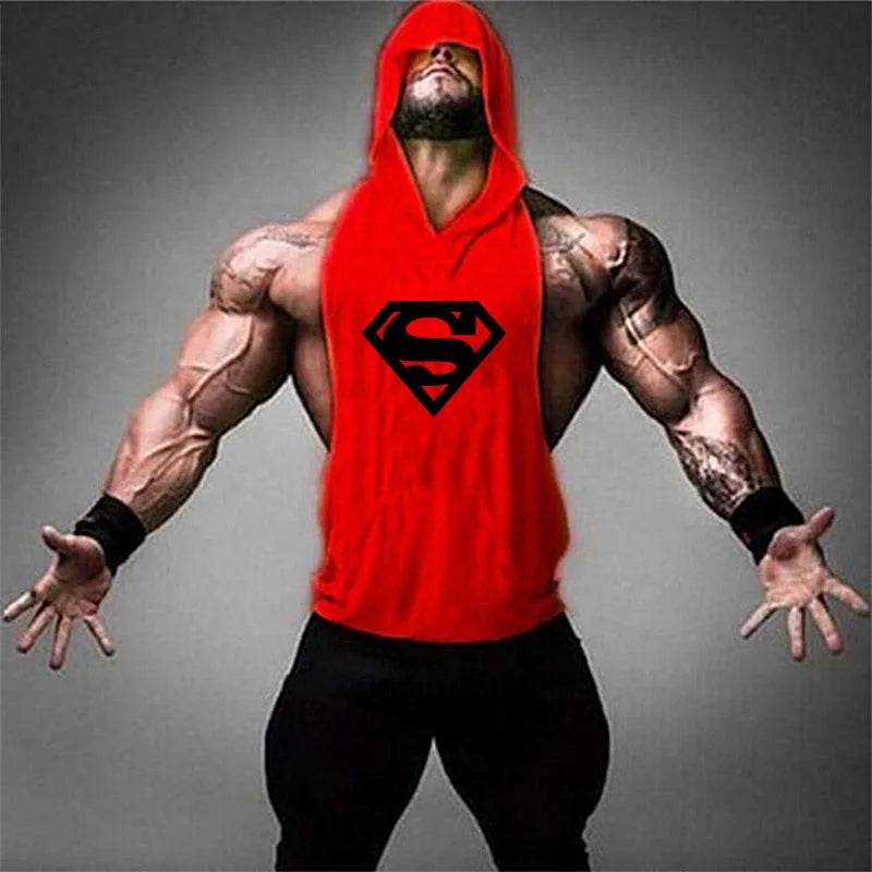 2024 Men's Cotton Tank Top - Hooded Sleeveless Gym Workout Shirt - Buy Center US