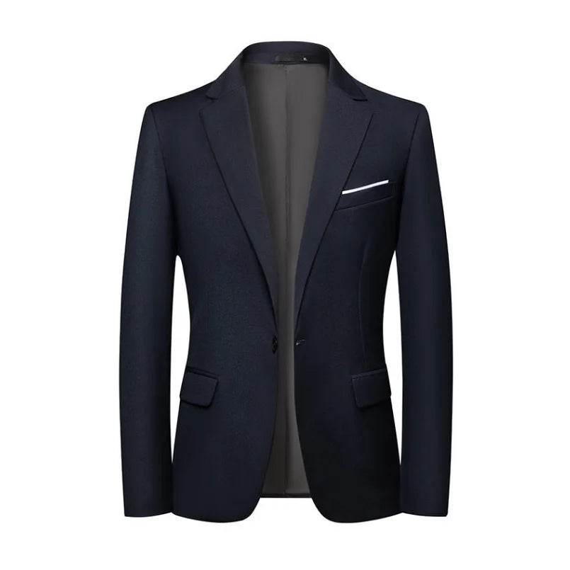 Men's Slim Fit Business Suit - Korean Style Single Breasted Blazer - Buy Center US