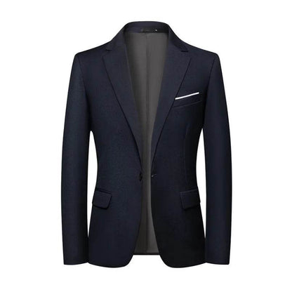 Men's Slim Fit Business Suit - Korean Style Single Breasted Blazer - Buy Center US