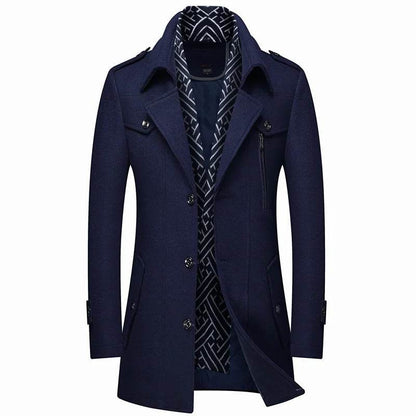 FAVOCENT Men's Woolen Coat - Thicken Mid-Length Trench for Autumn - Buy Center US