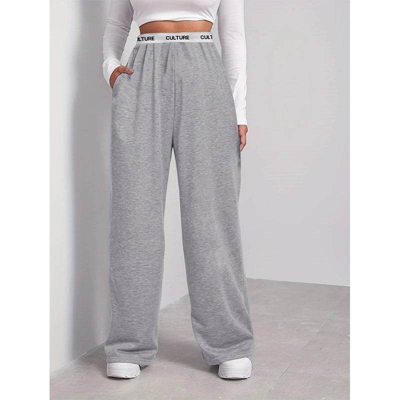 Women's High Waist Wide Leg Pants - Casual Solid Color Style - Buy Center US