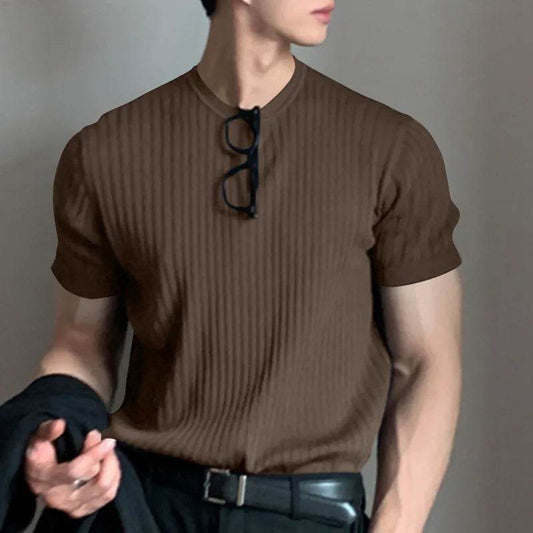 Summer Men's Light Luxury T-Shirt - O-Neck Casual Knitwear, Loose Fit - Buy Center US