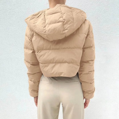 Women's Fall Winter Down Coat - Oversized Puffer Jacket, Zippered - Buy Center US