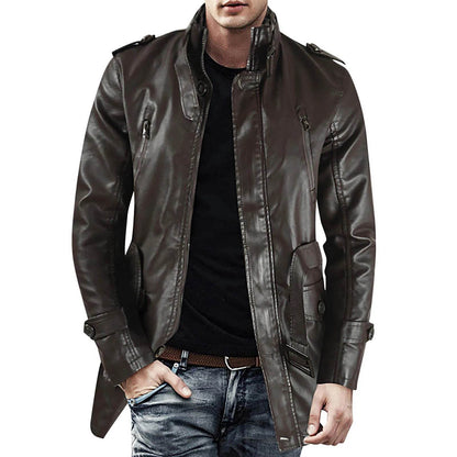 Men's Casual Leather Jacket - Waterproof, Tactical Windproof Coat - Buy Center US