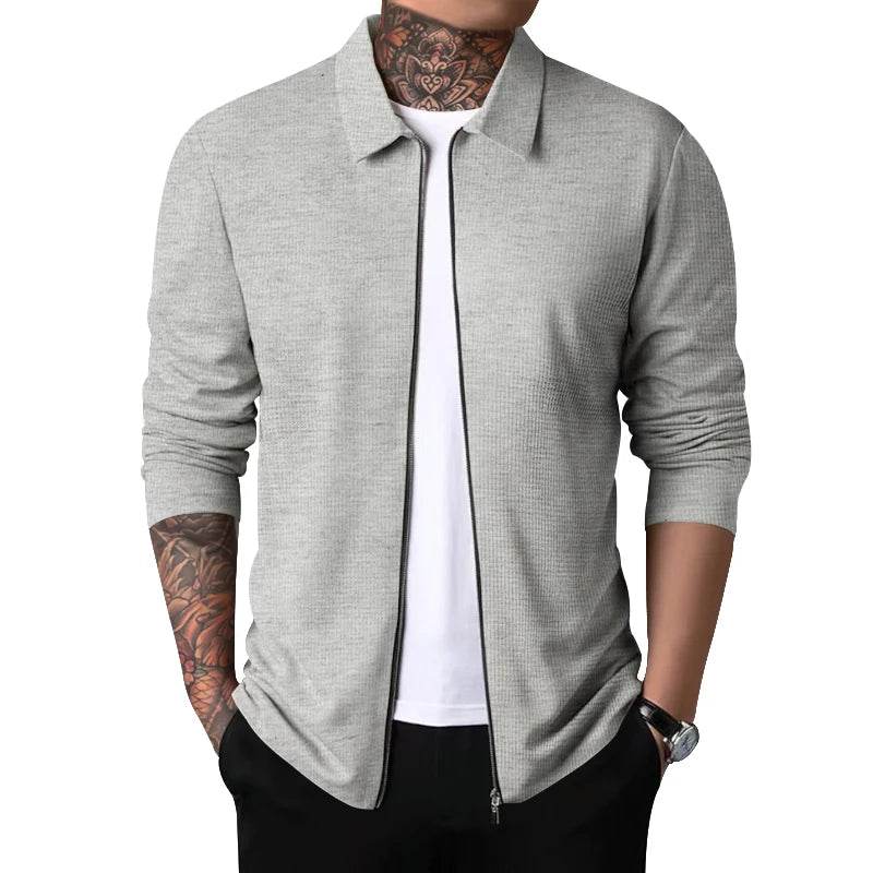 2024 Men's Casual Zipper Jacket - Spring & Autumn Long Sleeve Coat - Buy Center US